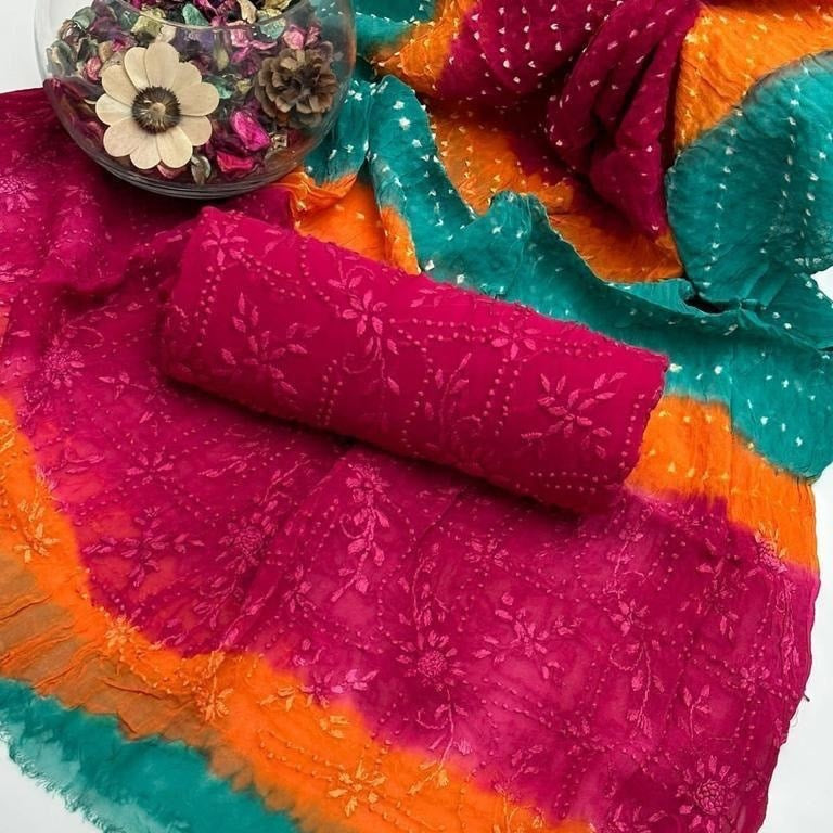 Handmade Pakka Boor work Dress Chunri Dupatta