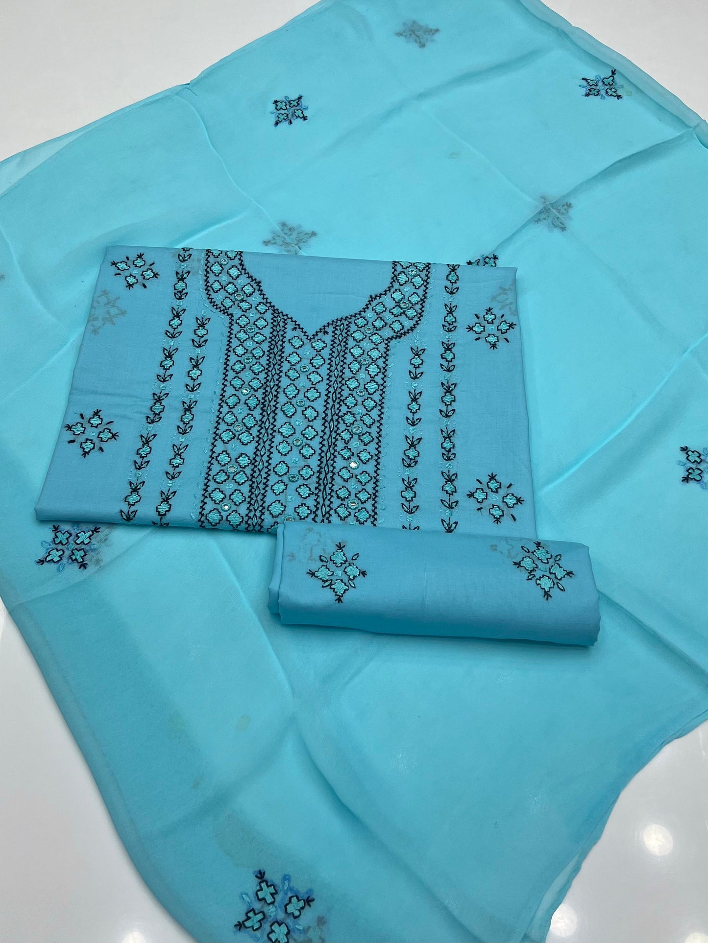 Handmade Gulla Sitta With Mirror Work 3pc Dress