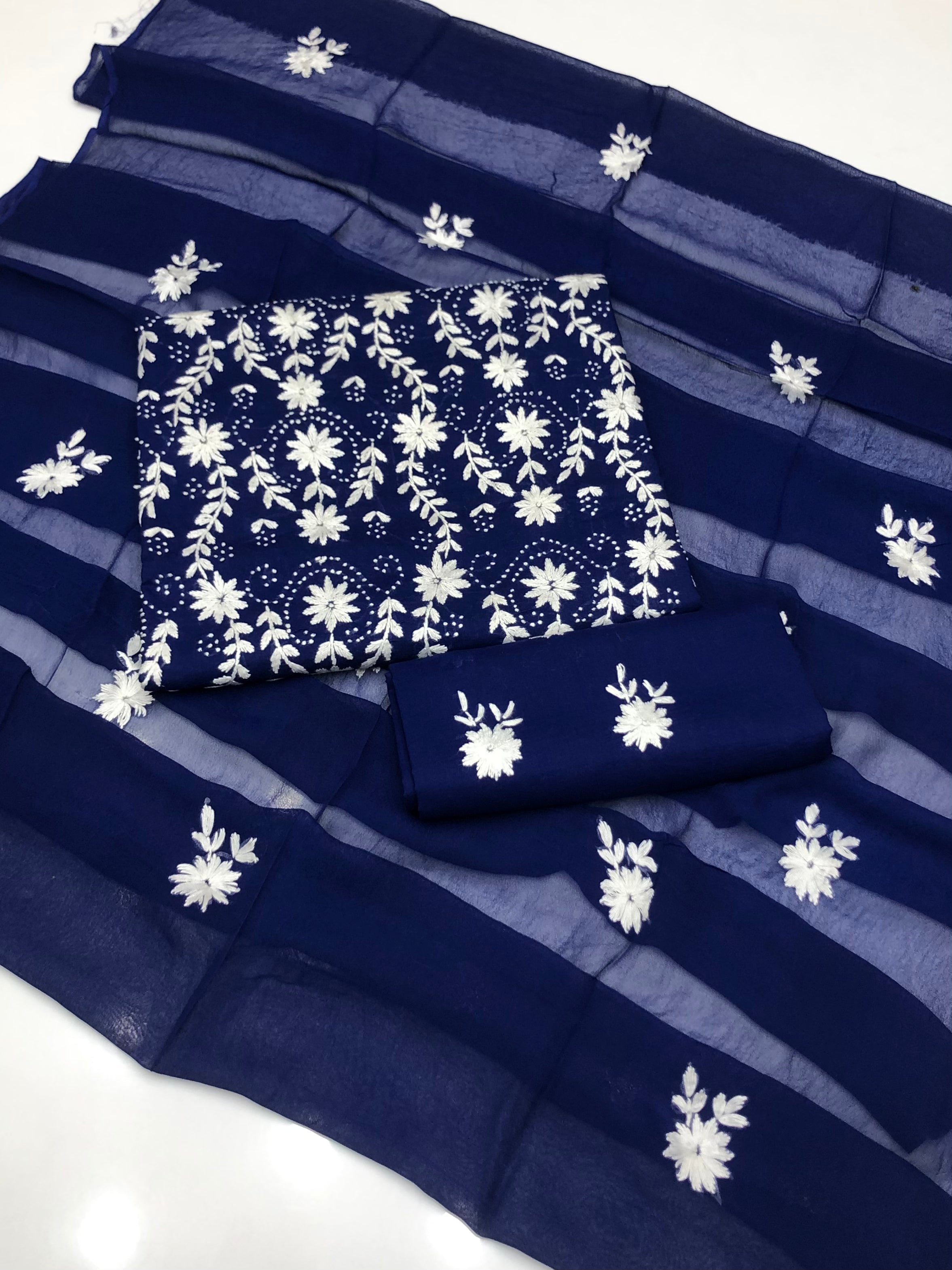 Hand made Pakka Boor Work On Pure Lawn 3pcs Dress