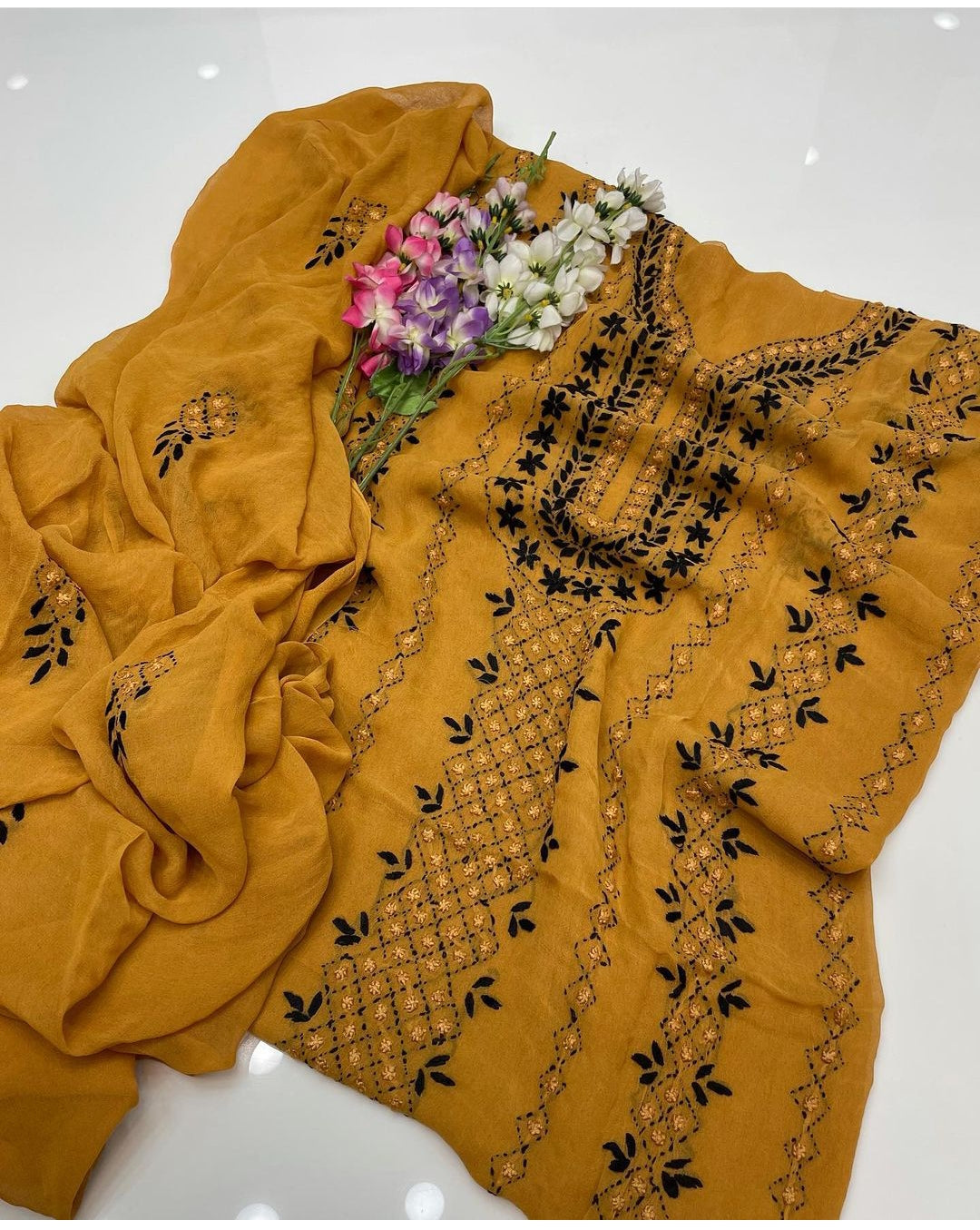 Handmade Pakka Makri Tanka Work Dress