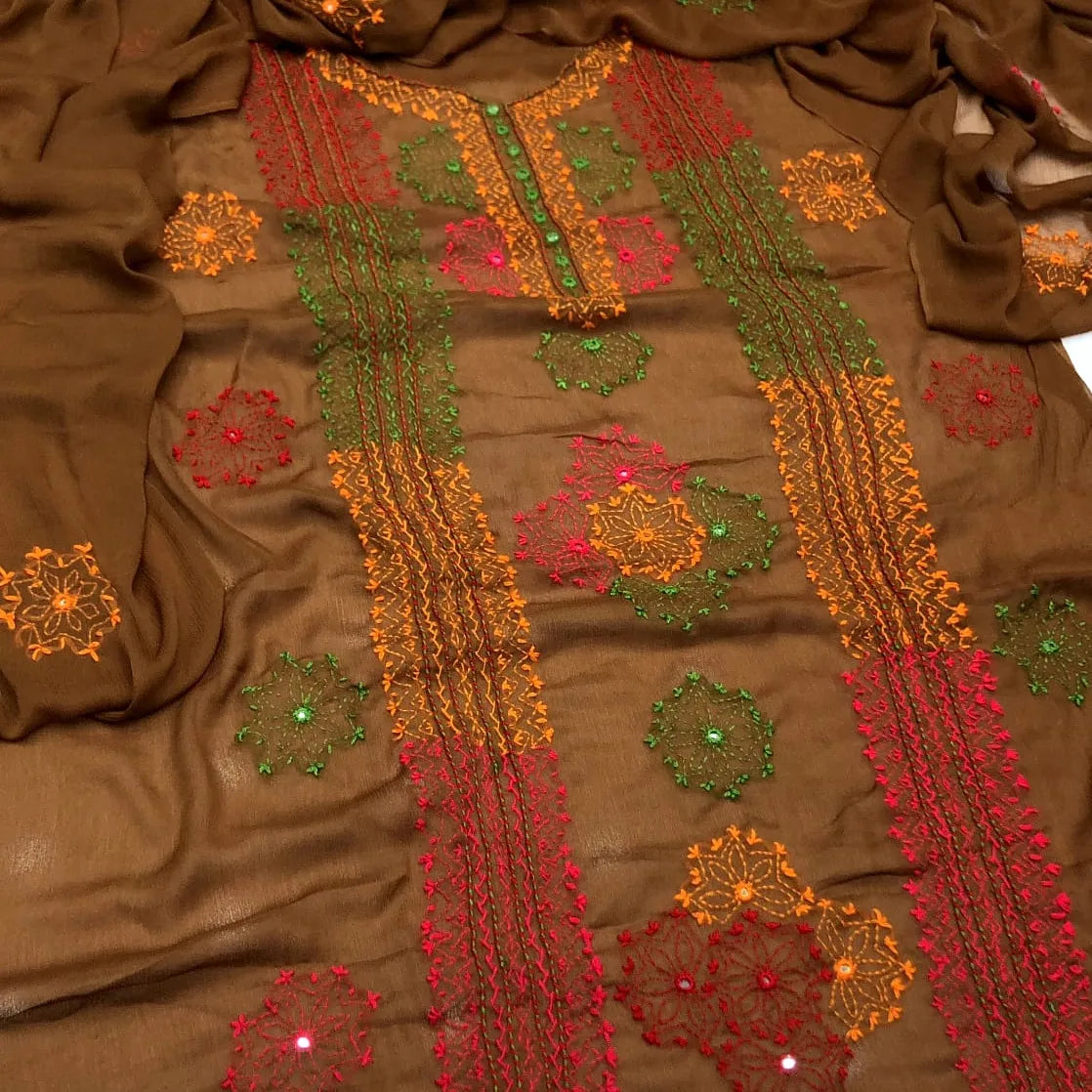 Handmade Afgahani Embroidery work dress